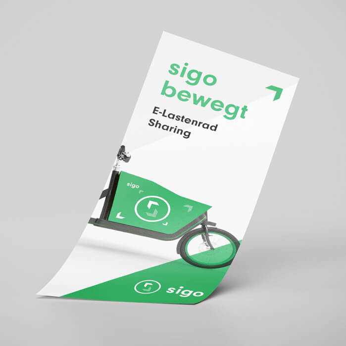 sigo GmbH E-Lastenfahrrad Corporate Design Flyer