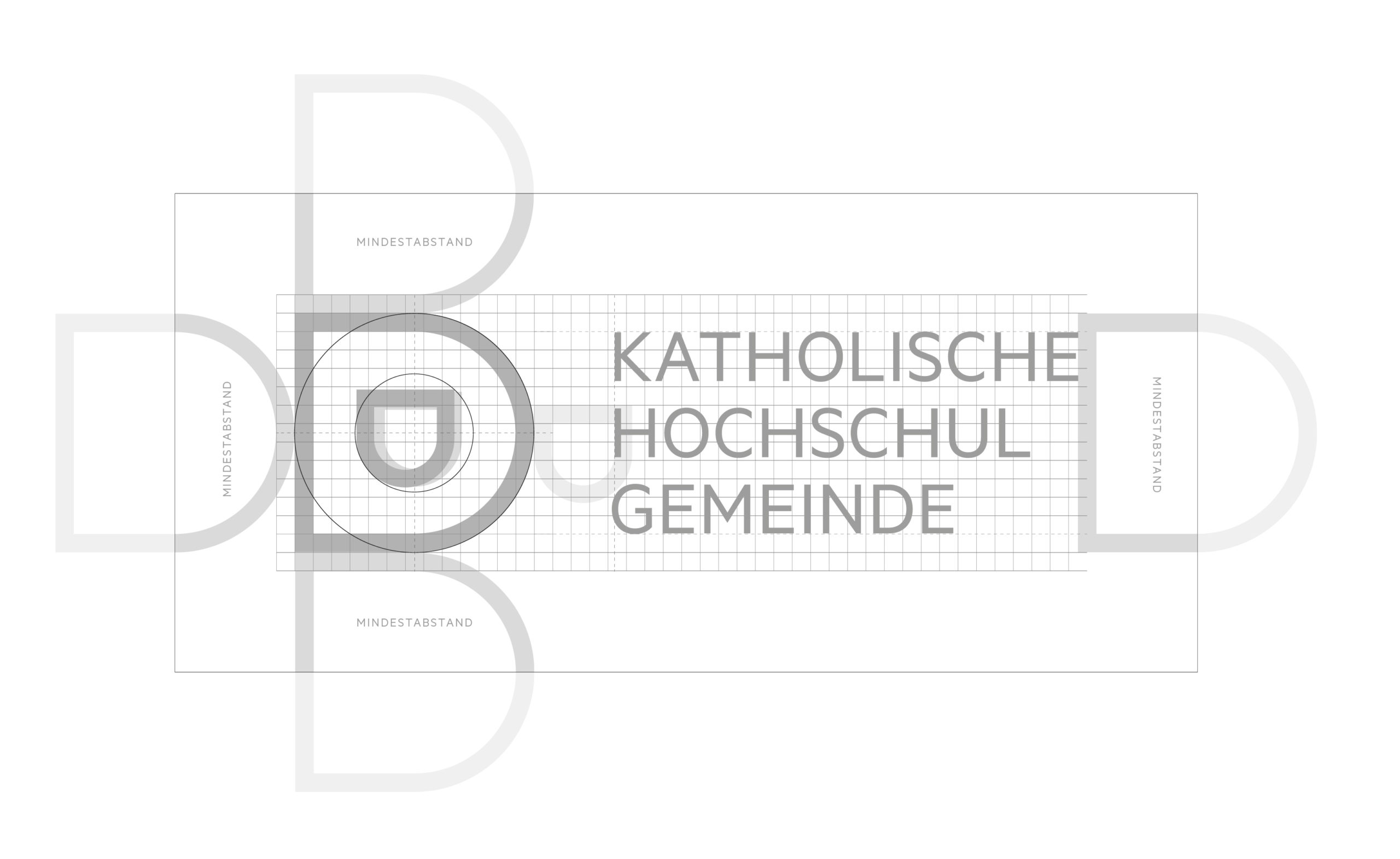 Katholische Hochschulgemeinde Düsseldorf Corporate Design Logo Konstruktion und Schutzzone