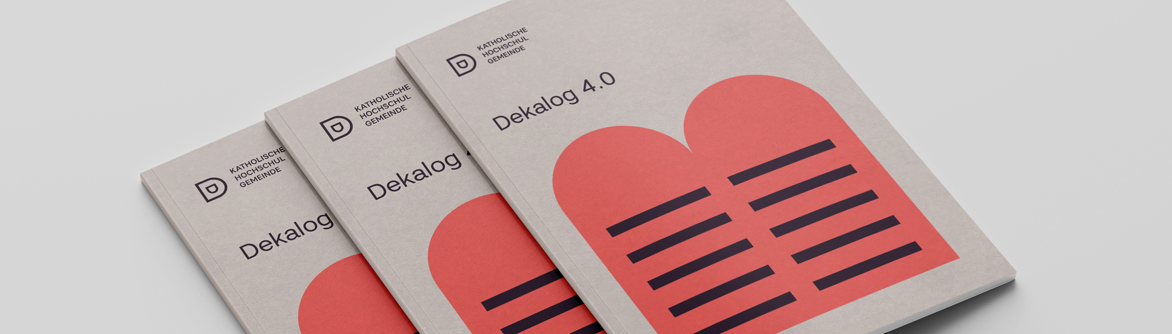Katholische Hochschulgemeinde Düsseldorf Editorial Design DIN lang Flyer Titelseiten zum Thema Dekalog