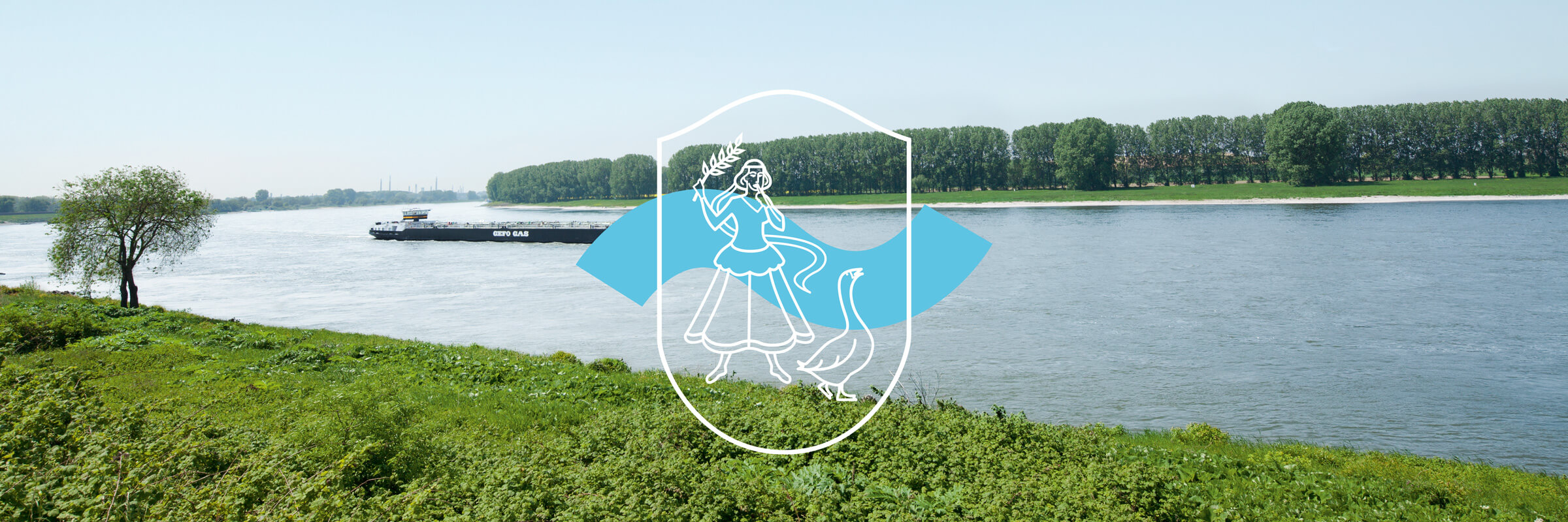Logoentwicklung für die Stadt Monheim am Rhein bei Düsseldorf mit Bild vom Rhein