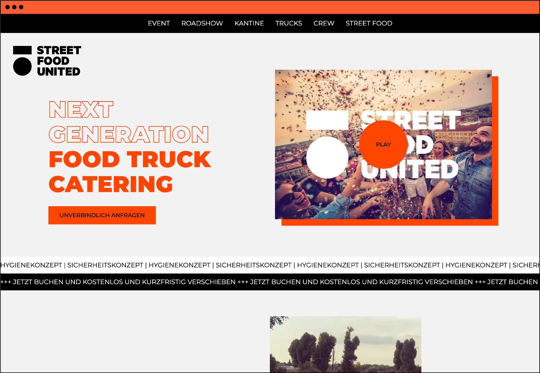 Website Webdesign Homepage UX UI Food Truck Werbeagentur aus Düsseldorf Markenberatung